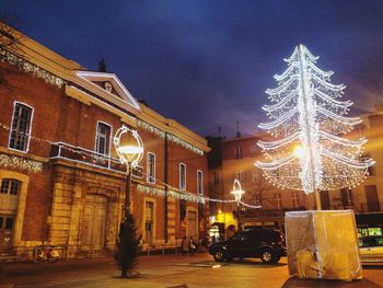 Exterior of building at night