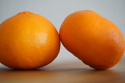 Close-up of orange against white background