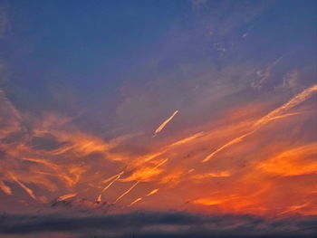 Low angle view of sky during sunset