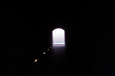 Empty illuminated tunnel