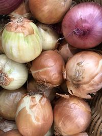 Full frame shot of onions for sale at market stall