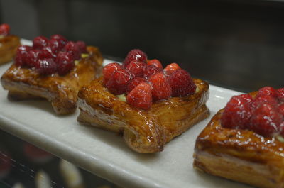 Close-up of dessert in plate