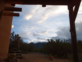 Scenic view of landscape against cloudy sky