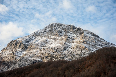 Low angle view of mountain against sky