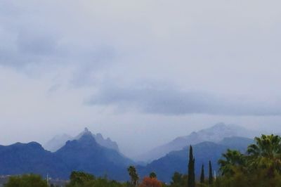 Scenic view of mountains against sky