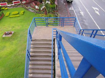 High angle view of steps