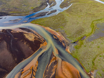 High angle view of beach