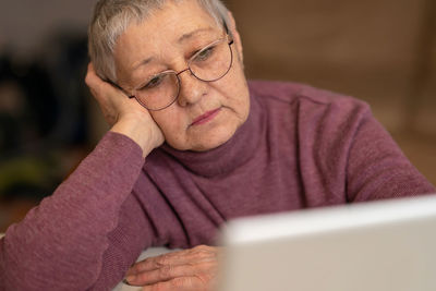 Young man using laptop