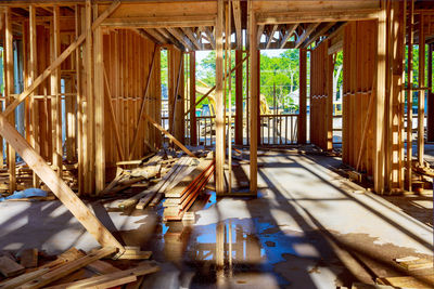 Panoramic shot of building under construction at home