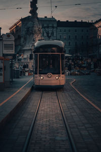 Train on city street