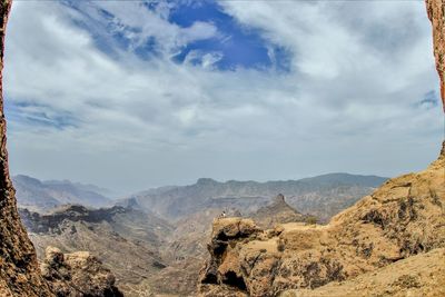 Panoramic view of mountains against sky