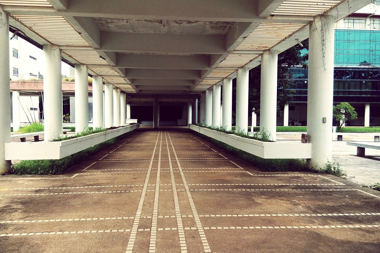 the way forward, architecture, built structure, indoors, diminishing perspective, ceiling, corridor, architectural column, empty, vanishing point, in a row, column, long, colonnade, flooring, absence, building, walkway, tiled floor, transportation