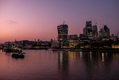 City lit up at night