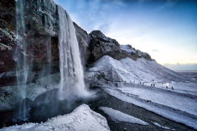 Scenic view of waterfall