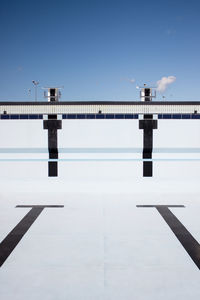 Bridge against clear blue sky