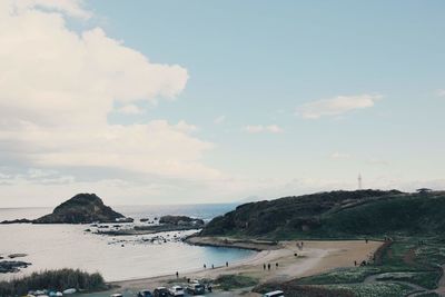 Panoramic view of beach against sky