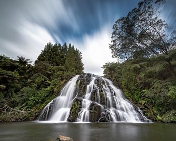 Scenic view of waterfall