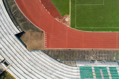 High angle view of empty stadium