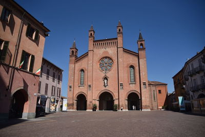 View of cathedral against clear blue sky