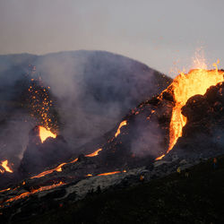 View of bonfire