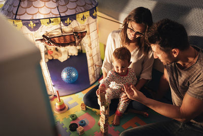 Father and daughter at home