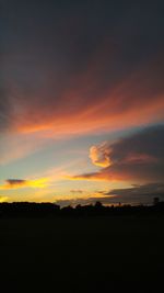 Silhouette of landscape at sunset