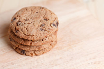 Close-up of cookies on table