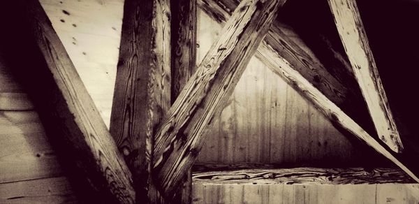 Wooden structure in old building