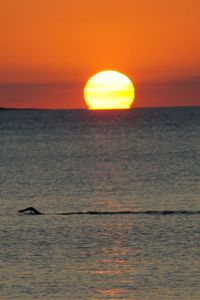 Scenic view of sea at sunset
