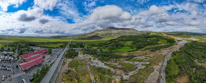 Scenic view of mountains against sky