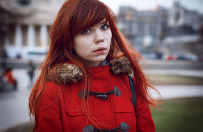 Close-up portrait of young woman