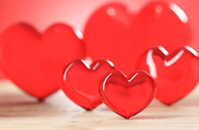 Close-up of heart shape on table