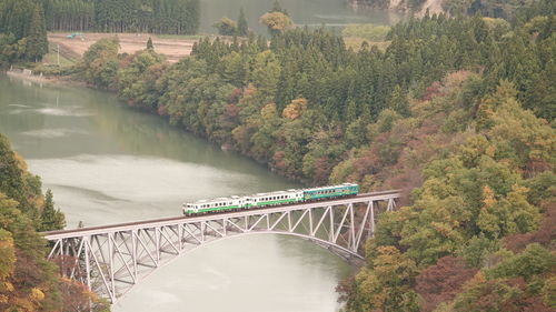 Landscape of tadami line in fukushima, japan.