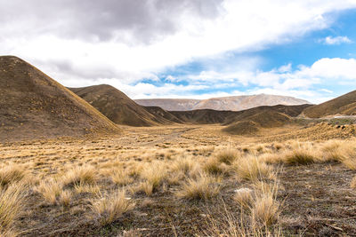 Scenic view of desert against sky