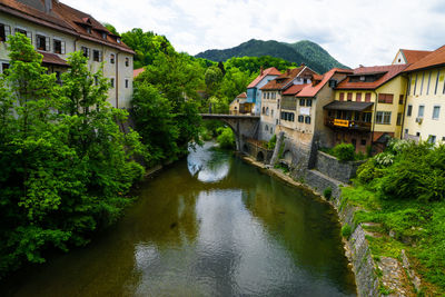 View of river through old town