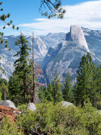 Scenic view of snow covered mountains