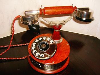 Close-up of table on table
