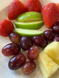 Close-up of strawberries in plate