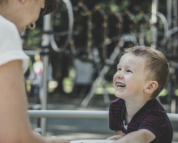 Portrait of happy boy looking at camera