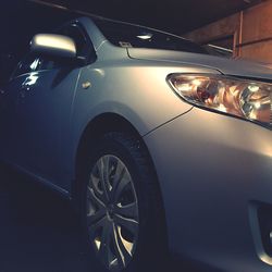 Illuminated car at night