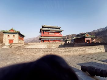 Traditional building against blue sky