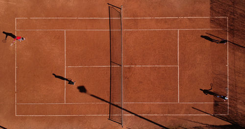 Directly above shot of badminton court