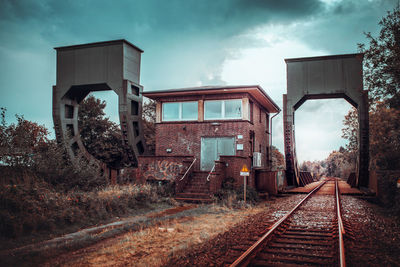 Railroad tracks against sky