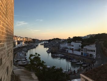 View of city at sunset