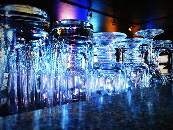 Close-up of empty glass on table