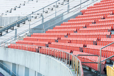 High angle view of staircase of building