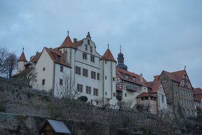 Low angle view of buildings against sky