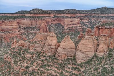 High angle landscape of rock formations or ovens in colorado