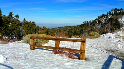 Scenic view of snow covered landscape