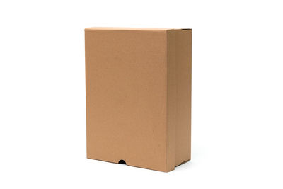 Close-up of an empty box over white background